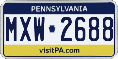 PA license plate MXW2688