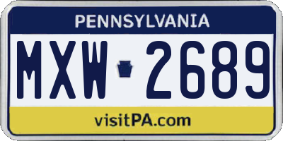 PA license plate MXW2689