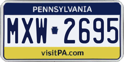 PA license plate MXW2695