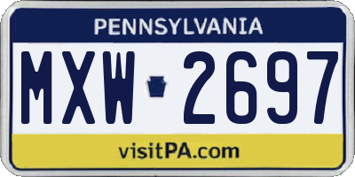 PA license plate MXW2697