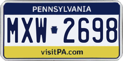 PA license plate MXW2698