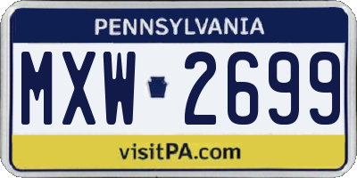 PA license plate MXW2699