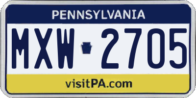 PA license plate MXW2705