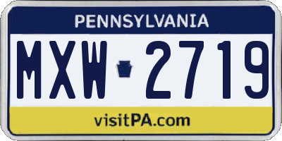 PA license plate MXW2719