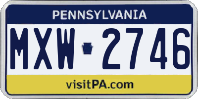 PA license plate MXW2746