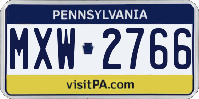 PA license plate MXW2766