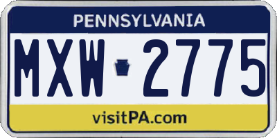 PA license plate MXW2775