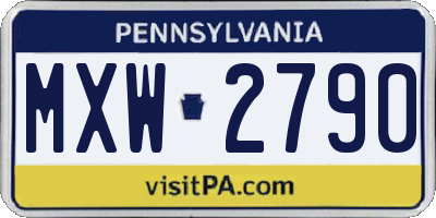 PA license plate MXW2790