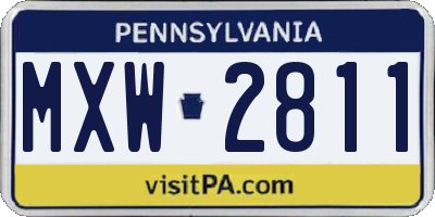 PA license plate MXW2811