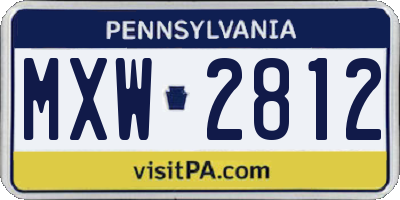 PA license plate MXW2812