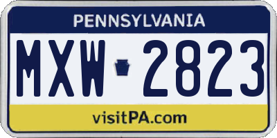 PA license plate MXW2823