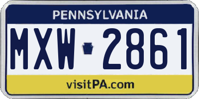 PA license plate MXW2861