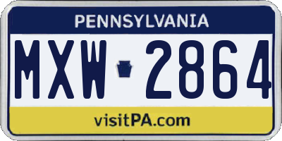 PA license plate MXW2864
