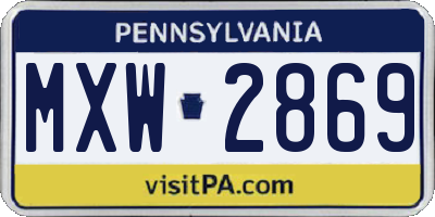 PA license plate MXW2869