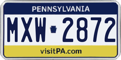 PA license plate MXW2872