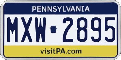 PA license plate MXW2895