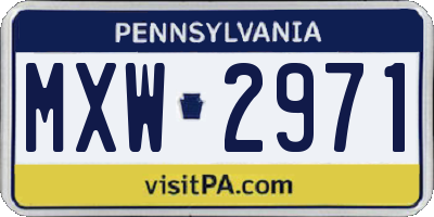 PA license plate MXW2971
