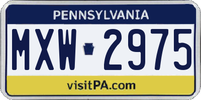 PA license plate MXW2975