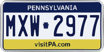 PA license plate MXW2977