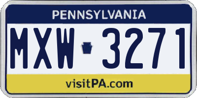 PA license plate MXW3271