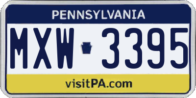 PA license plate MXW3395