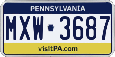 PA license plate MXW3687