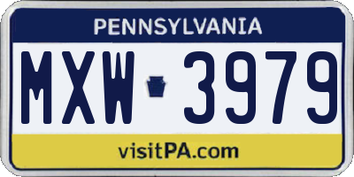 PA license plate MXW3979