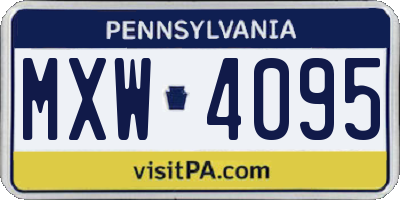 PA license plate MXW4095