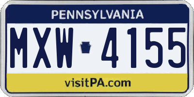PA license plate MXW4155