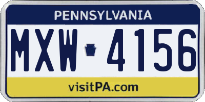 PA license plate MXW4156