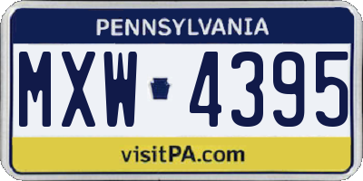 PA license plate MXW4395