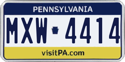 PA license plate MXW4414