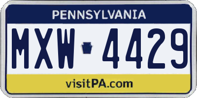 PA license plate MXW4429