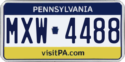 PA license plate MXW4488