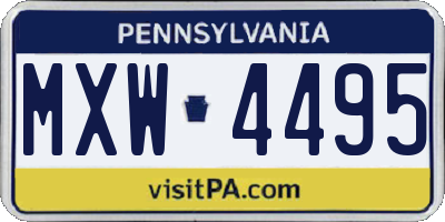 PA license plate MXW4495