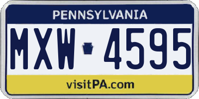 PA license plate MXW4595
