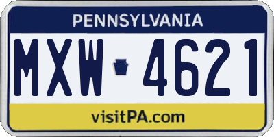 PA license plate MXW4621