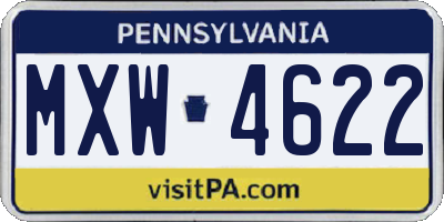 PA license plate MXW4622