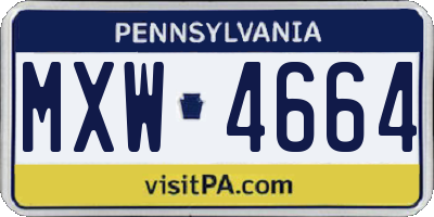 PA license plate MXW4664