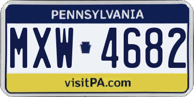 PA license plate MXW4682