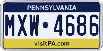 PA license plate MXW4686