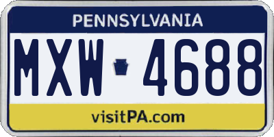 PA license plate MXW4688