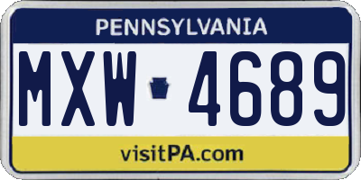 PA license plate MXW4689