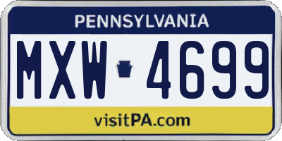PA license plate MXW4699