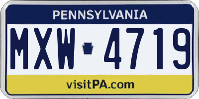 PA license plate MXW4719