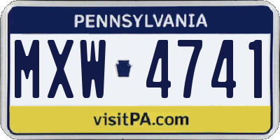 PA license plate MXW4741