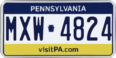 PA license plate MXW4824