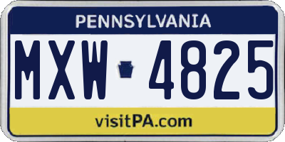 PA license plate MXW4825