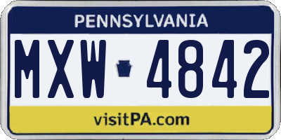 PA license plate MXW4842
