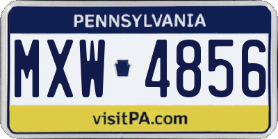 PA license plate MXW4856